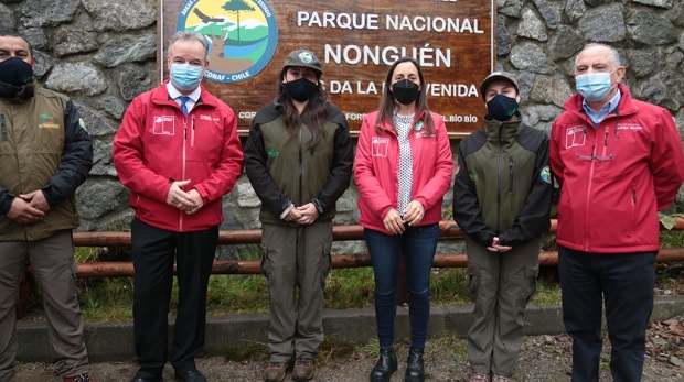 El Parque Nacional Nonguén, ubicado en las comunas de Chiguayante y Concepción e inaugurado por la Ministra de Agricultura, María Emilia Undurraga, comprende la totalidad de la superficie de la ahora ex reserva nacional, esto es 3.036,90 hectáreas.